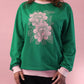 Sweat Louison pivoine - vert & rose